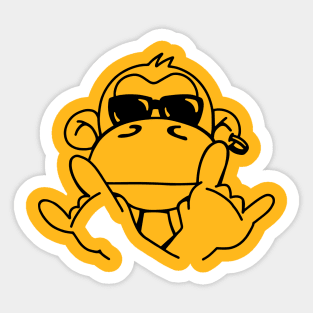 Cool Monkey with Sunglasses (black) Sticker